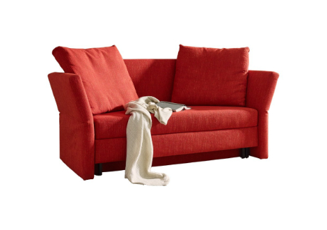 Rotes Schlafsofa Cassino mit hohem Sitz- und Liegekomfort bei Betten VIKINGS Bielefeld